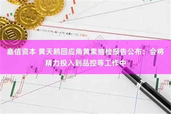 嘉信资本 黄天鹅回应角黄素抽检报告公布:会将精力投入到品控等工作中