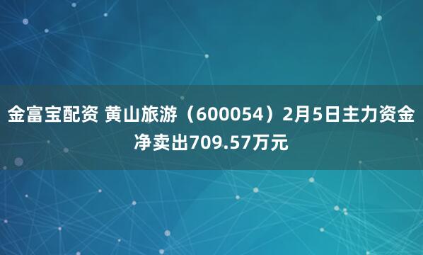 金富宝配资 黄山旅游(600054)2月5日主力资金净卖出709.57万元